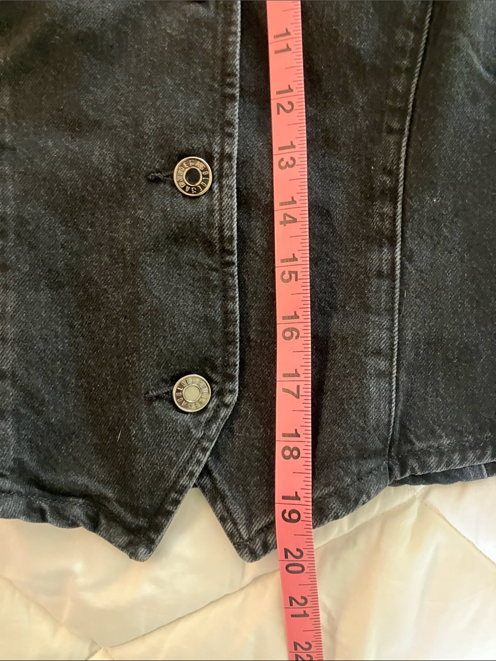 AGOLDE Heller Black Faded Denim Vest Close-Fitting Tailored Women’s Size L EUC - Picture 9 of 12